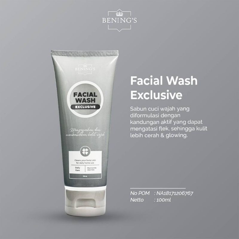 BENINGS SKINCARE BY DR.OKY PRATAMA PAKET BRIGHTENING (BENINGS CLINIC) BENING PAKET PENCERAH DAN GLOWING-FACIAL WASH EXCLUSIV