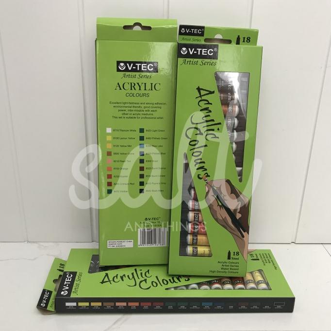 

Ready oke] V-Tec Acrylic Color Set 18 - 618A / Cat Akrilik V-Tec 618-A