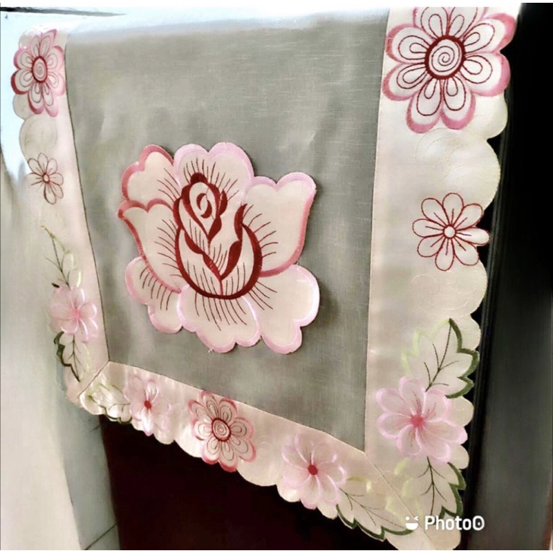 Sarung/cover/tutup kulkas kain serat nanas