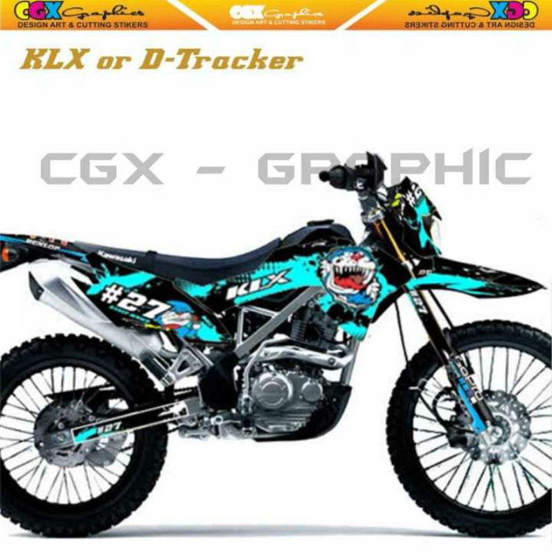 Decal KLX / Decal D-Tracker Full Body biru zombie doraemon