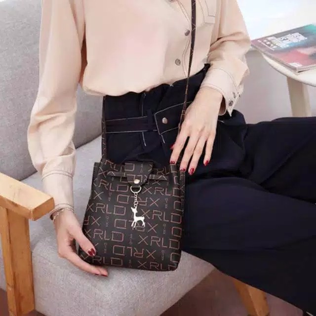 Fashion Women Shoulder Bag XRLD Pattern Tas Slempang Mini Wanita Murah Import