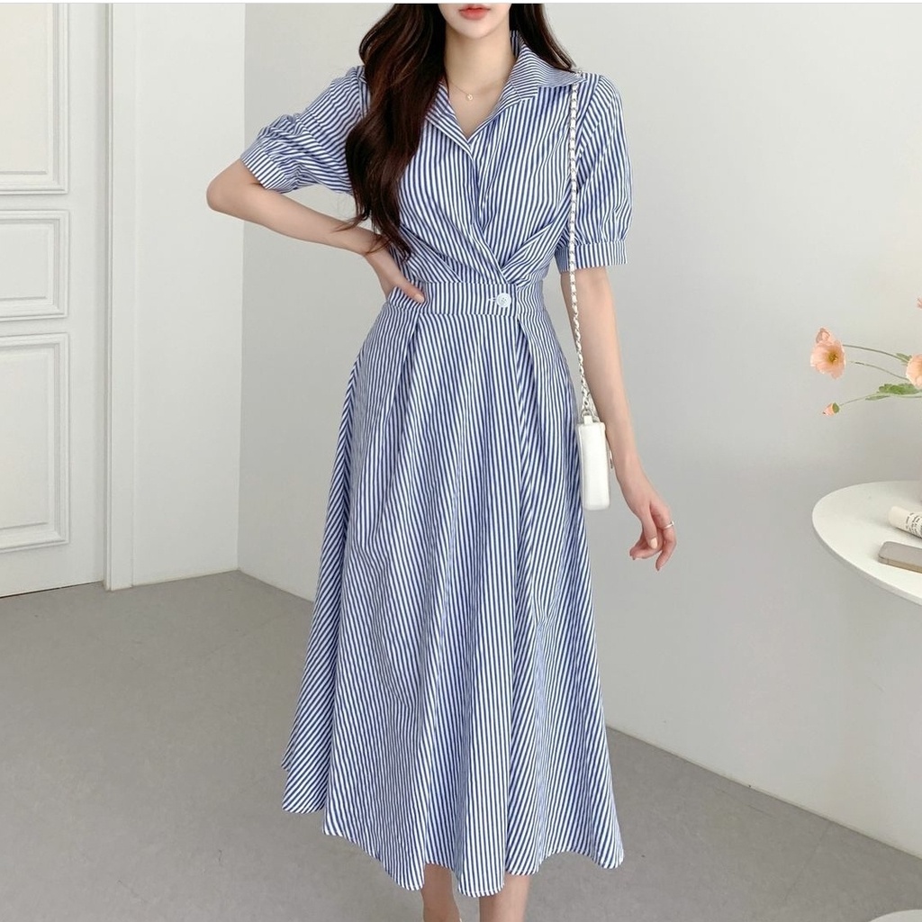 [HNFK] Dress Gani / Dress Wanita Elegant / Longdress/ Dress Model Terbaru / Dress Wanita Korea / Dress Salur