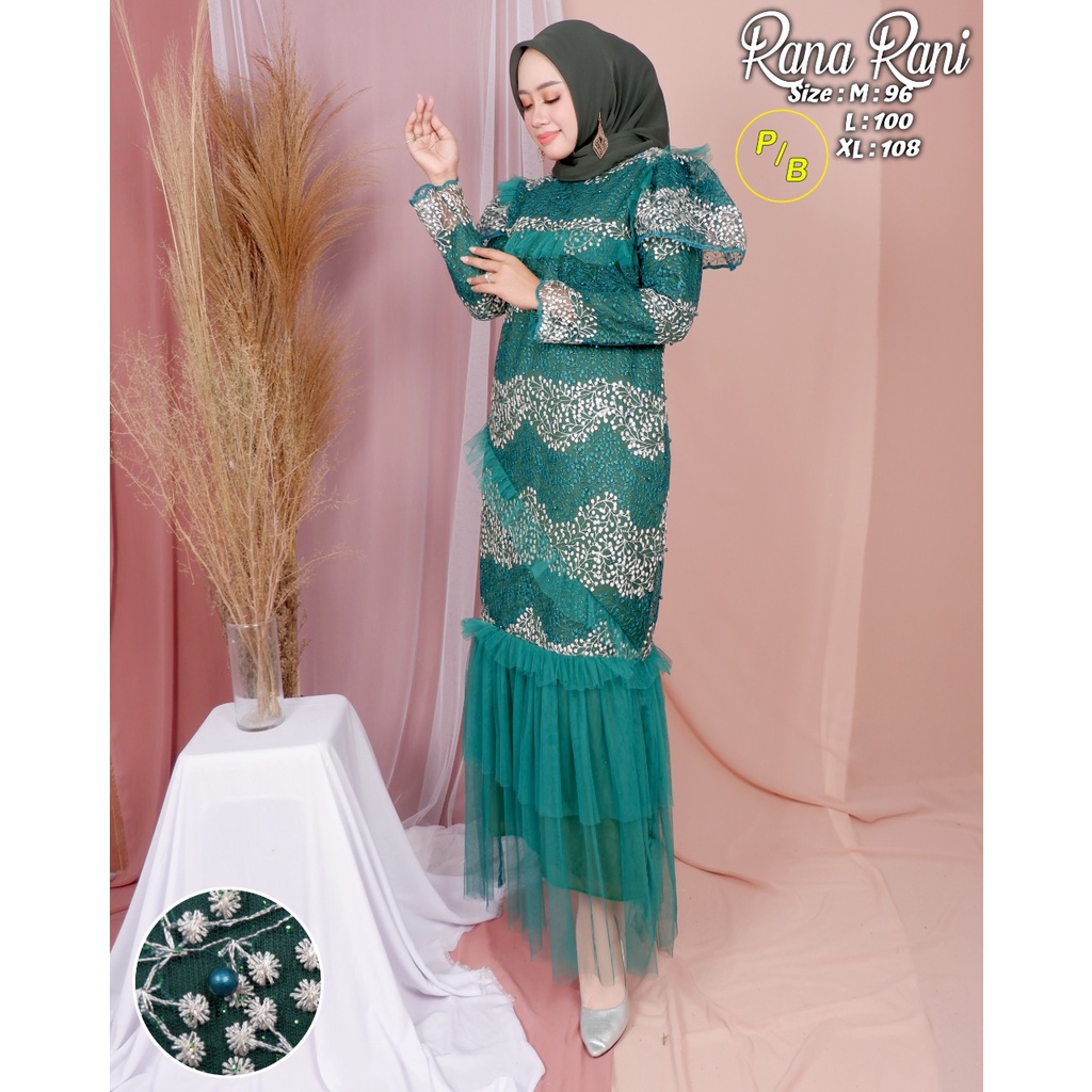 Gamis Tulle Ellsa Dress Brokat Gamis Pesta Gamis Kondangan