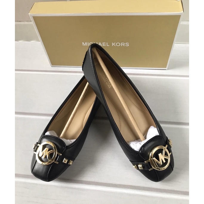 mk Sepatu wanita original fulton moc flat black size 6 dan 7