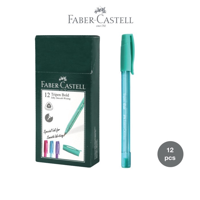 

TERBARU Faber-Castell Ballpen Tripen Bold 1.0mm Black Ink Box 12