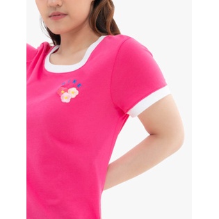 Nike Sportswear Floral 1 Ringer Women's T-Shirt - Pink