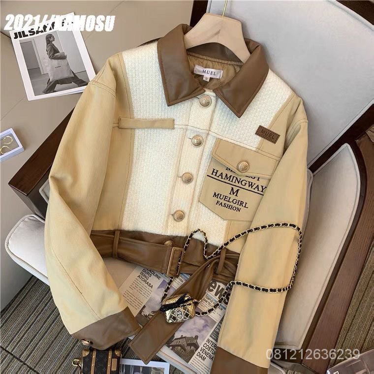 [✅BISA COD] #Sisjuly# Fragrant Little Coat Women's 2022 New Autumn and Winter Casual Versatile Splice Short Jack