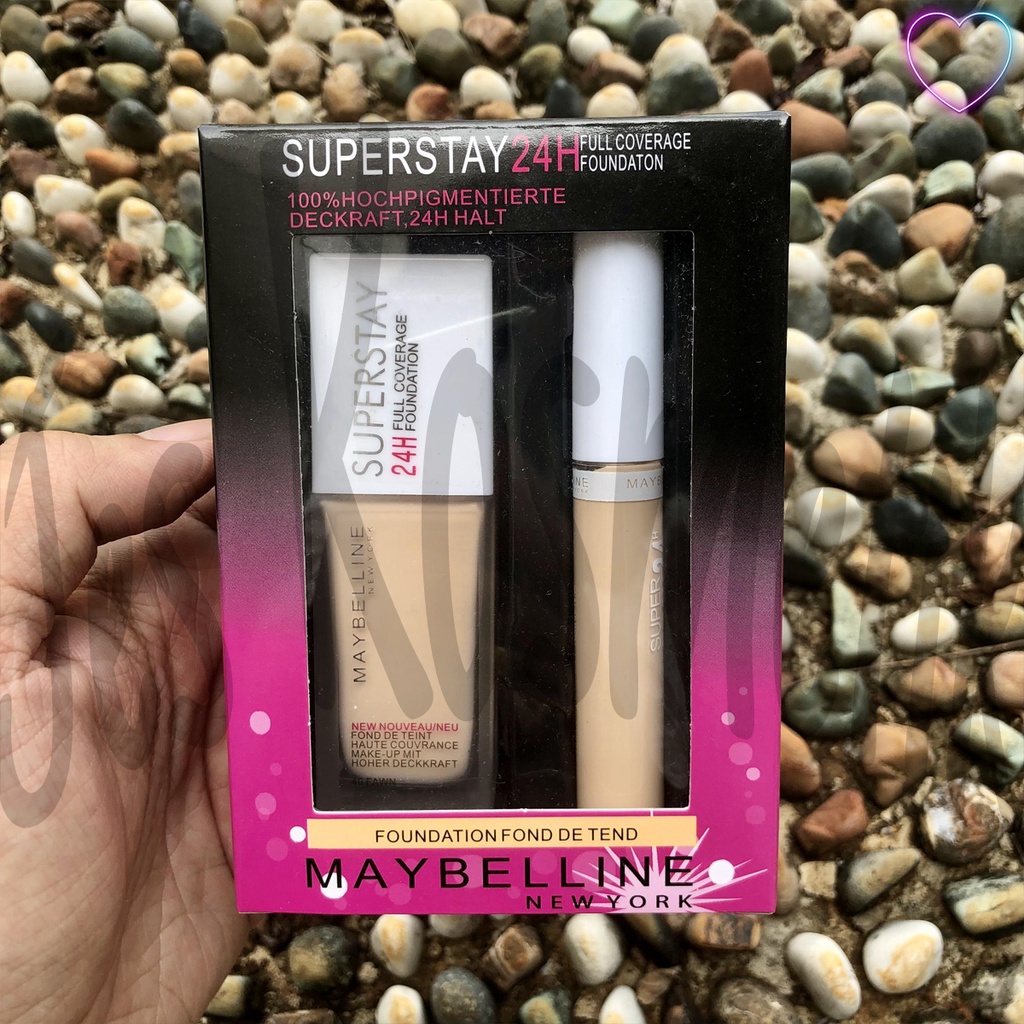 MYB Make Up Set Vivid Vampire / Superstay 24H Foundation Concealer Kecantikan Wajah 2 in 1