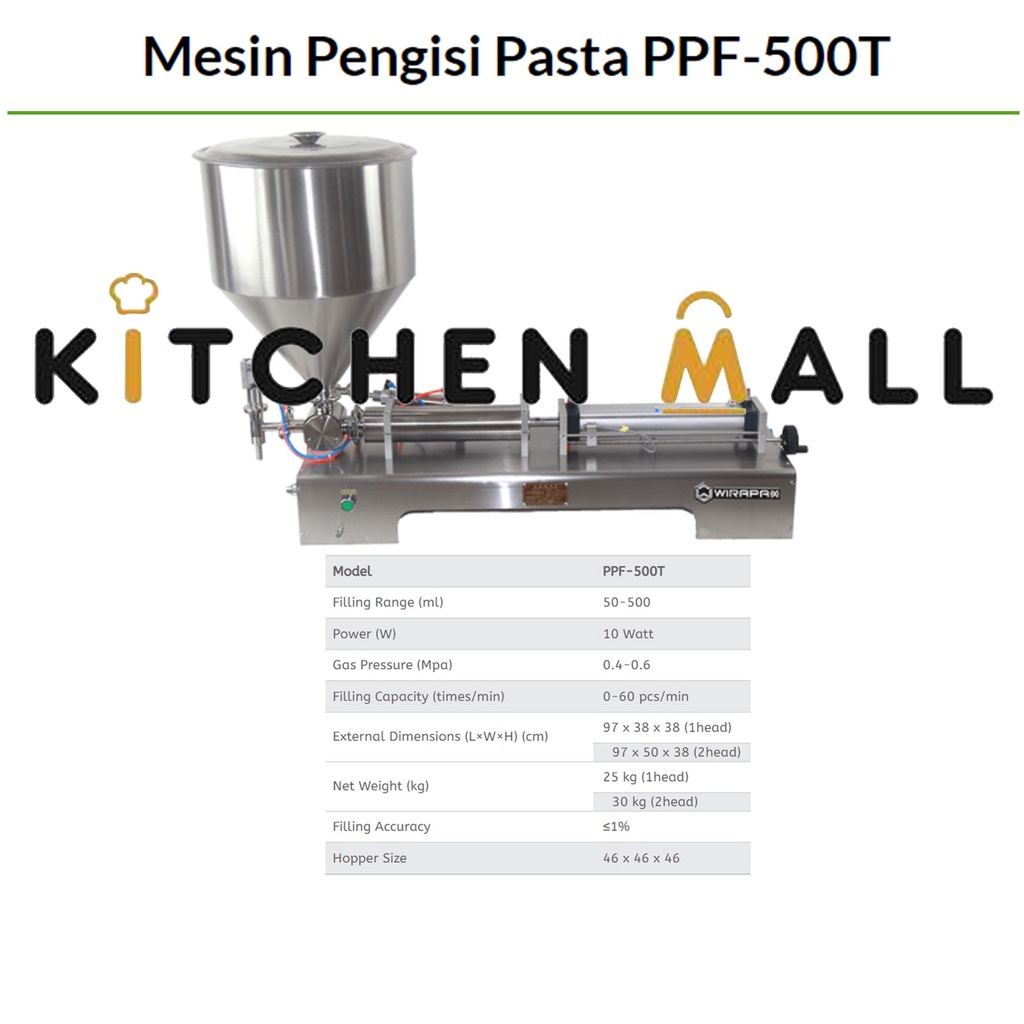 WIRATECH PPF-500T Mesin Pengisi Cairan Pasta / Piston Filling Machine