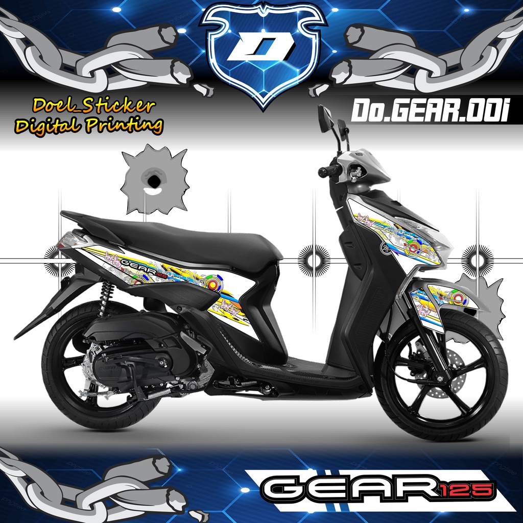 (COD) Striping Motor Variasi List Stiker Yamaha GEAR 125 Desain Terbaik 001 THAILOOK