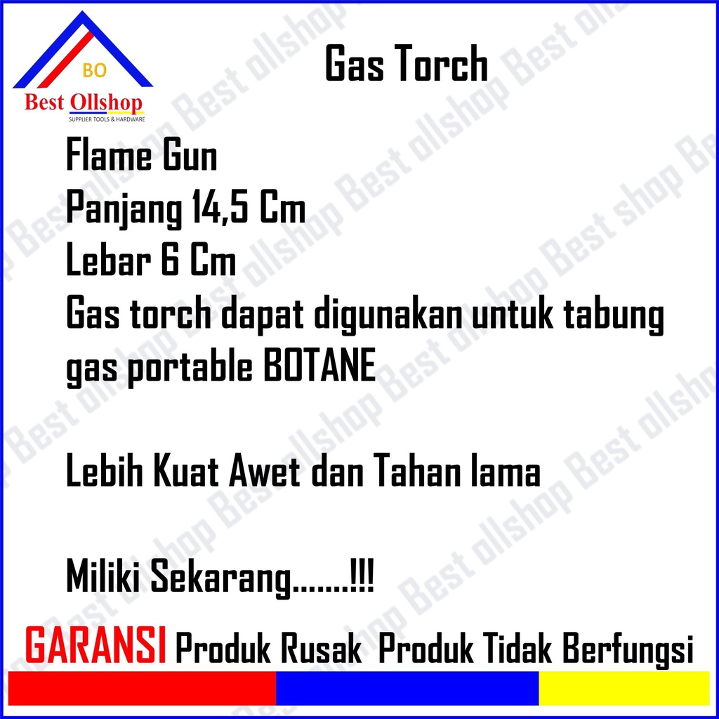 MTE Portable Gas Torch / BBQ Blow Torch / Flame Gun / Korek Blow Torch Gas Portable Gas Hi Cook Gas Kaleng