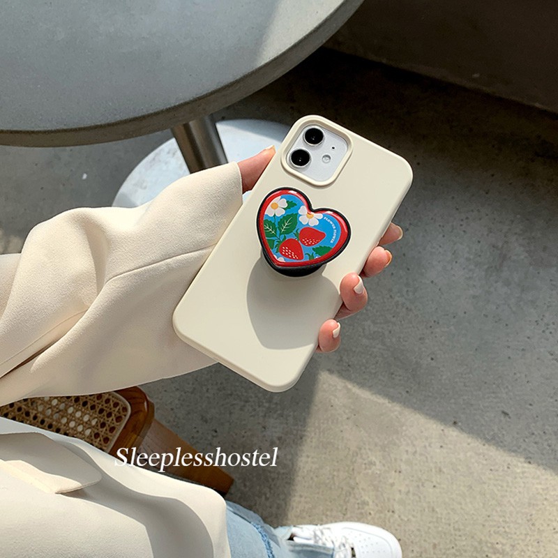 Popsocket Hp Bentuk Strawberry / Hati Warna-Warni