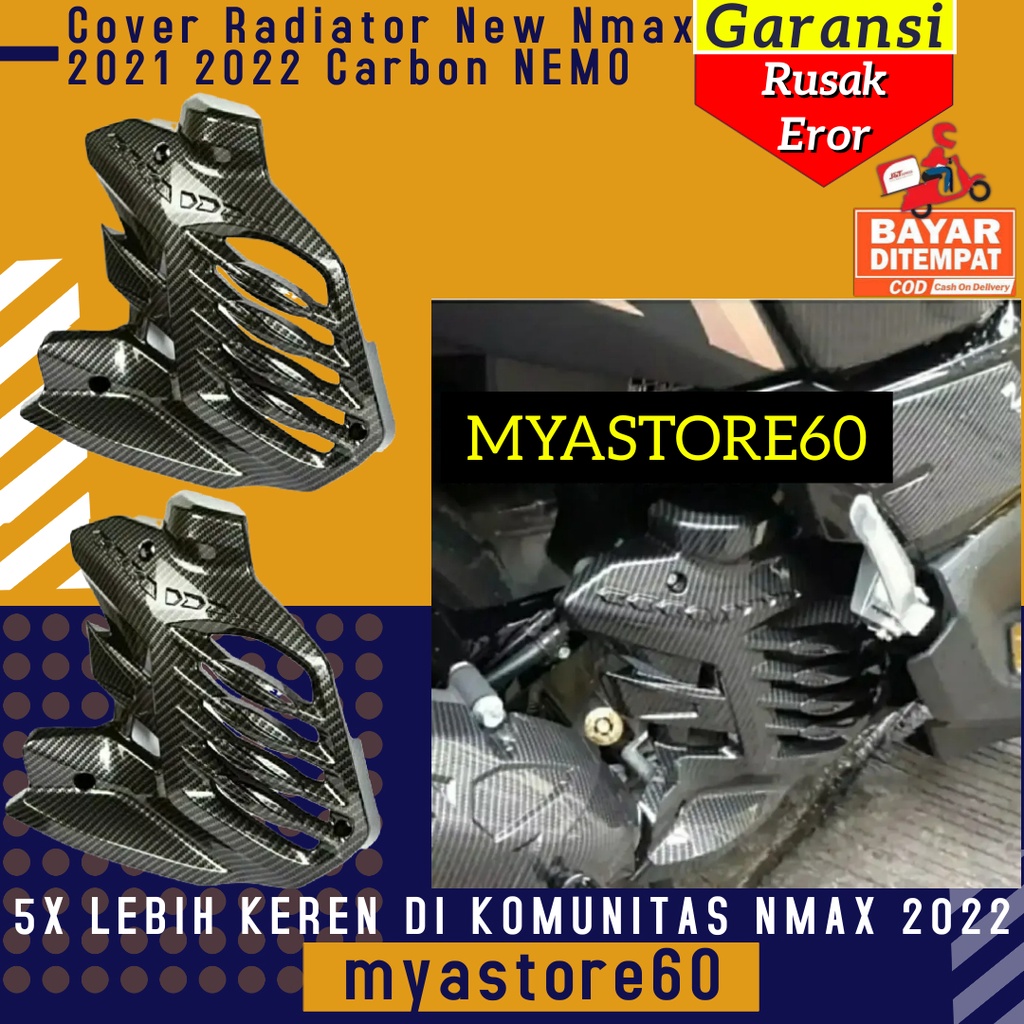 Cover Tutup Radiator Nmax New 2021 2022 Carbon Nemo / Tutup Radiator N max Original Nemo Aksesoris Nmax Variasi Nmax 2021 2022