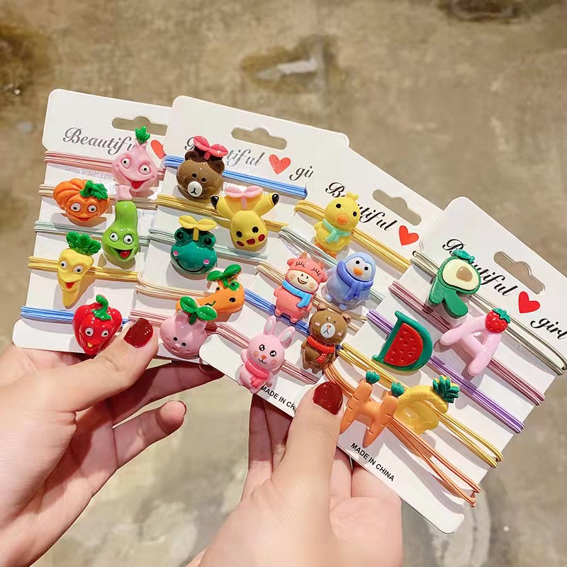 IKATAN RAMBUT KOREA IMPORT / IKAT RAMBUT KARET MOTIF KOREA STYLE / AKSESORIS RAMBUT KOREA / KARET GELANG RAMBUT-I.R - #9 RANDOM