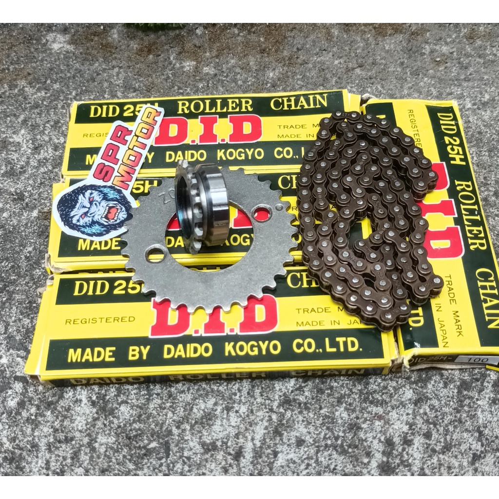 Rantai kamprat DID 25H 100 102 104 gl series tiger set gigi timing atas bawah original