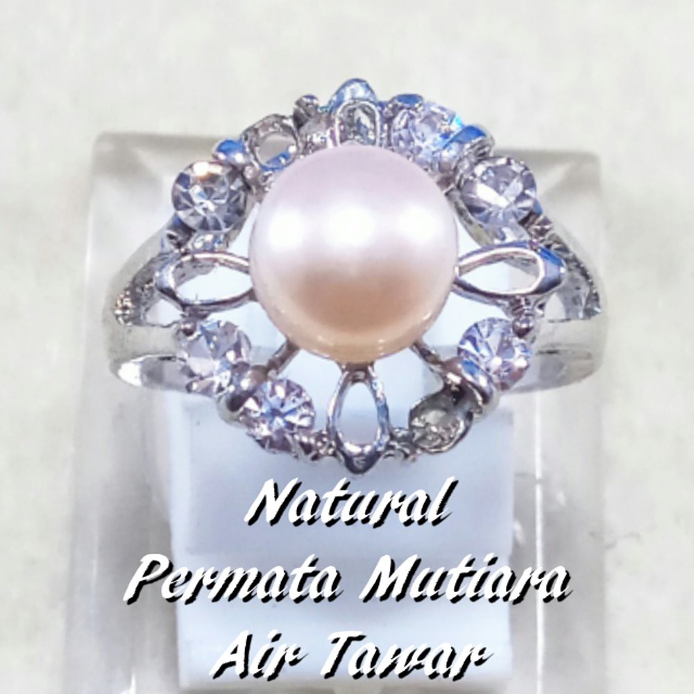 CINCIN BATU AKIK PERMATA NATURAL MUTIARA AIR TAWAR TAMPIL CANTIK TANPA MAHAL