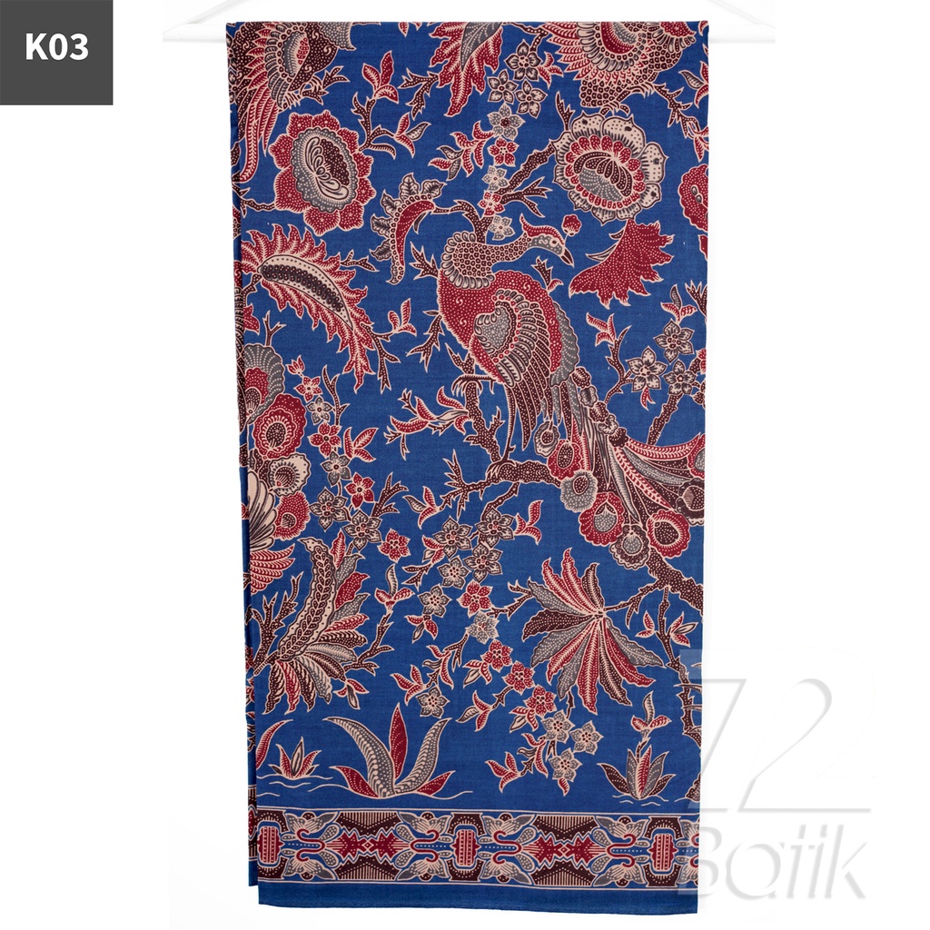 KAIN BATIK PREMIUM Bahan Katun Motif Burung Merak Warna Merah 721899 Cap 72 Jarik Jarit Samping Kebat Panjang Batik Katun Modern Premium Bahan Seragam Batik Pernikahan Kantor Keluarga Murah Kamen Jadi Batik Bali Lembaran