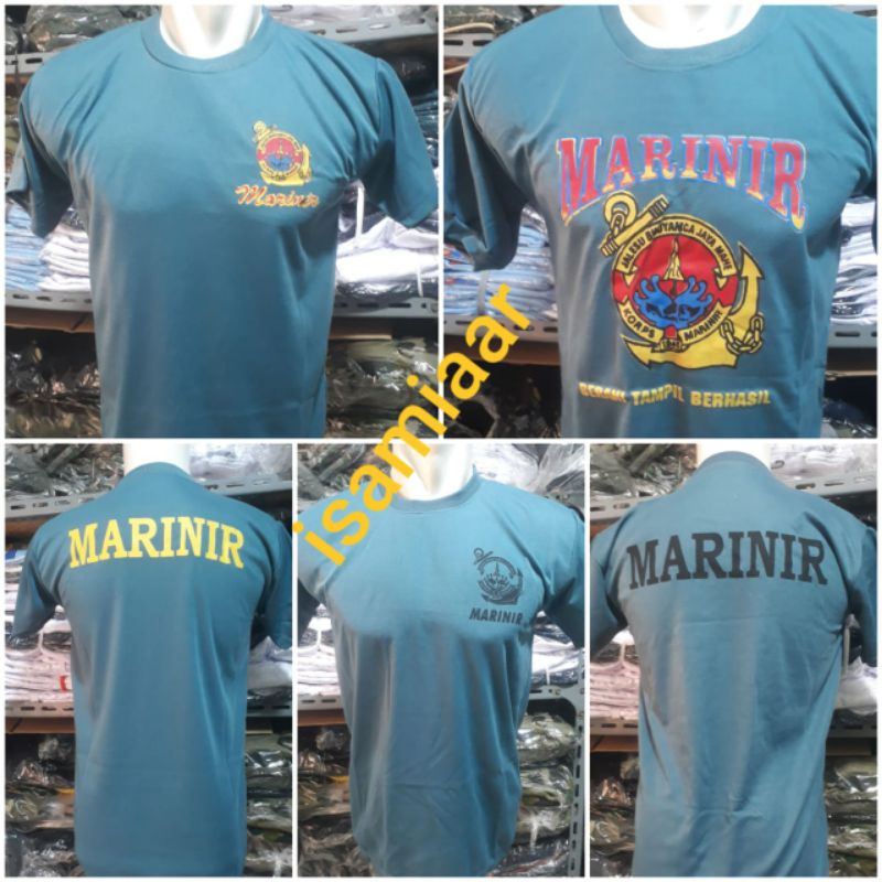 KAOS DALAM WARNA BIRU /DENGAN  GAMBAR  MARINIR