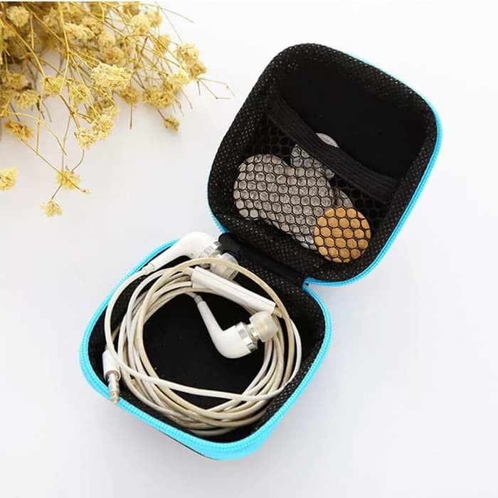 Dompet Headset Tempat Penyimpanan Earphone Pouch Handsfree Case Head Set Organizer Koin Mini Murah