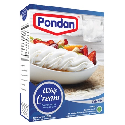 

WHIPPING CREAM BUBUK / PONDAN WHIP CREAM 150 GR