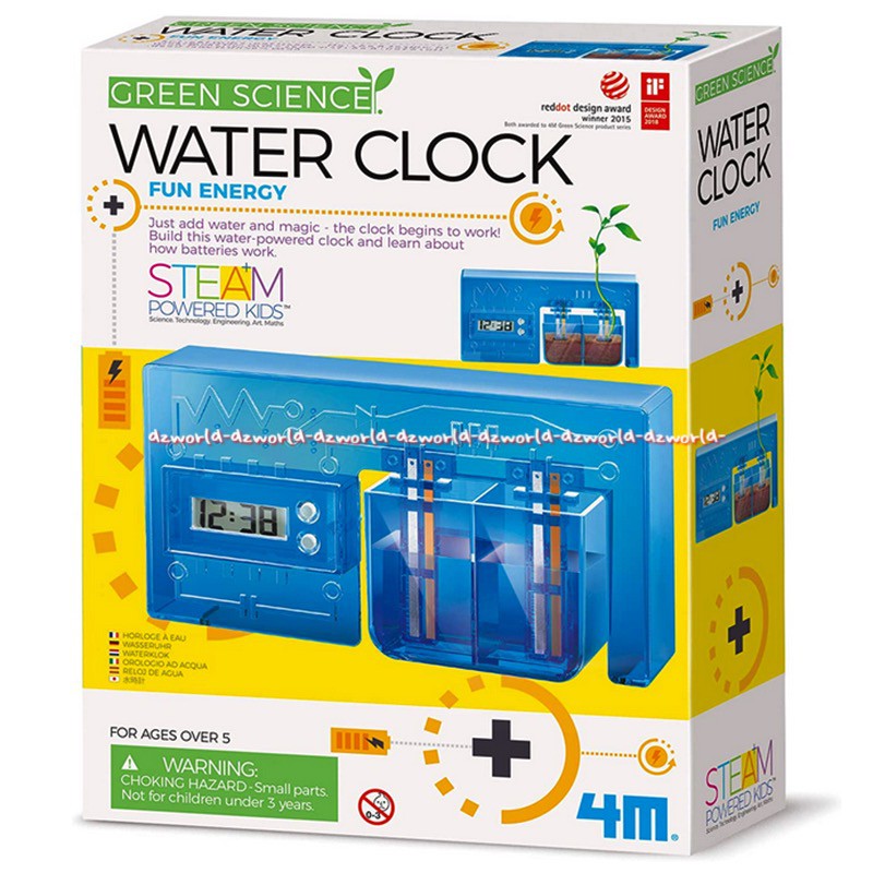 4M Green Science Water Clock Mainan Membuat Kreasi Jam Tenaga