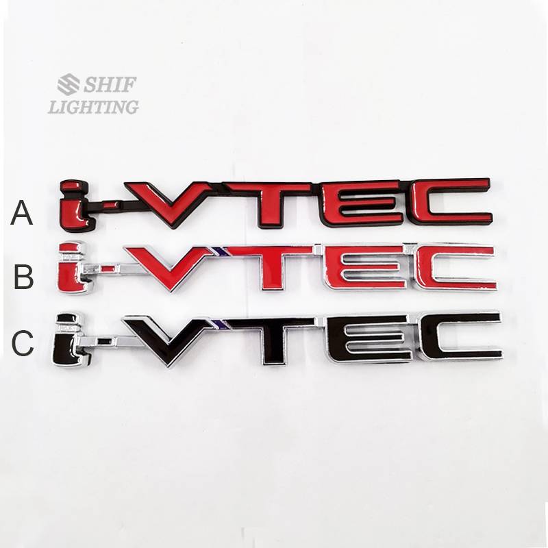 1pc Stiker Emblem / Badge Logo I-Vtec Ivtec Bahan Metal Untuk Mobil Honda