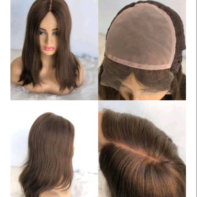 Lace wig human hair wig rambut asli