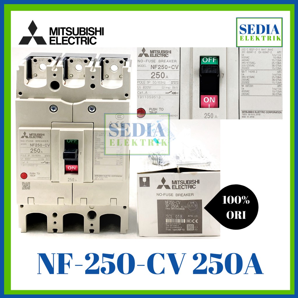 Jual NF-250-CV NF-250 NF 250 CV MCCB NFB Mitsubishi 250A | Shopee Indonesia