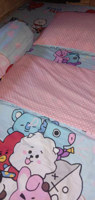Kain Sprei Meteran Motif Bt21 Springtime Biru