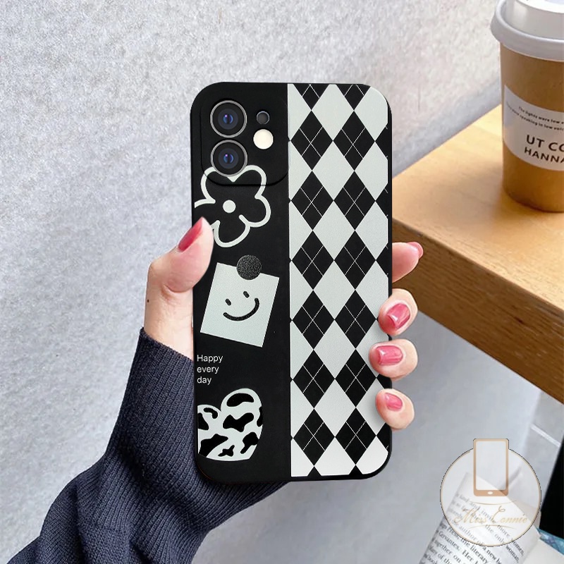 Xiaomi Redmi9 10 9T A1 12C 10C 9A Note10 9 8 Redmi 9C NFC Note12 9 11 11s 10S 10Pro Poco X5 F4 M4 M3 X3 12 Lite Motif Belah Ketupat Casing Ponsel Cube Couple Soft Phone Case