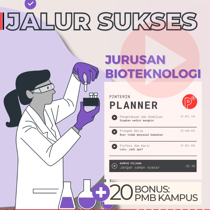 

Daily Planner Kuliah Jurusan Bioteknologi Jalur Test SNMPTN-SBMPTN-UTBK Weekly Binder Loose leaf B5