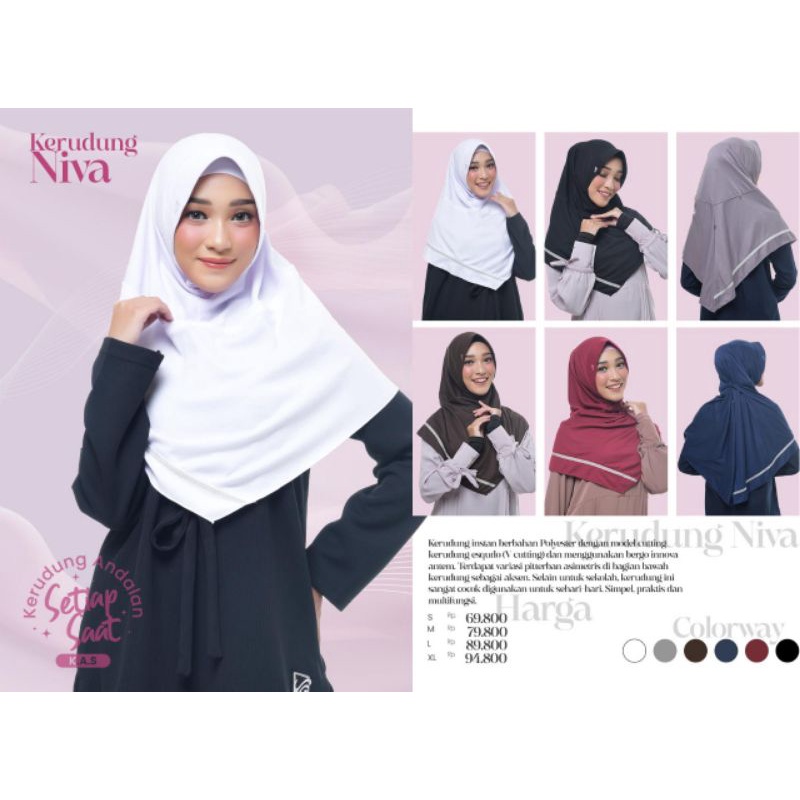 Kerudung Sekolah NIVA -  Kerudung RABBANI Niva Jilbab Rabbani Original Kerudung Sekolah Anak dan Dew
