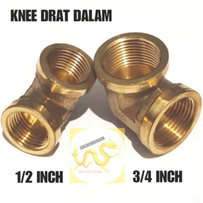Elbow drat dalam keni drat dalam kuningan