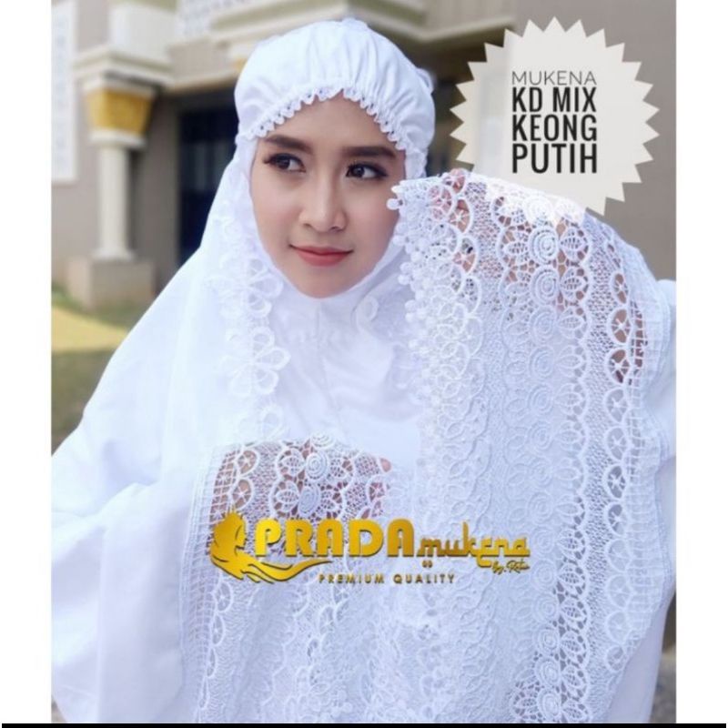 mukena bordir prada tasik kd mix putih bersih jumbo adem premium