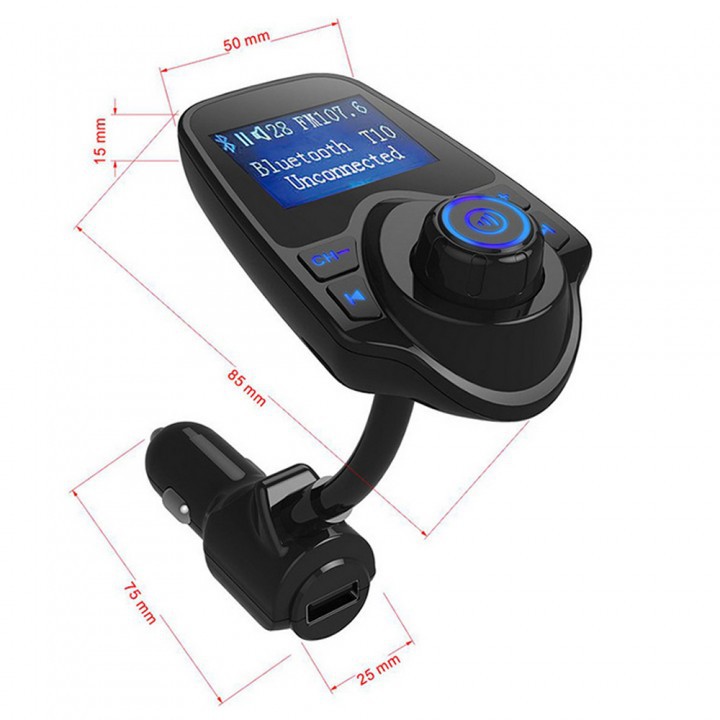 T10 Wireess In-Car Bluetooth Car MP3 FM Transmitter Handsfree Call USB Car Charger