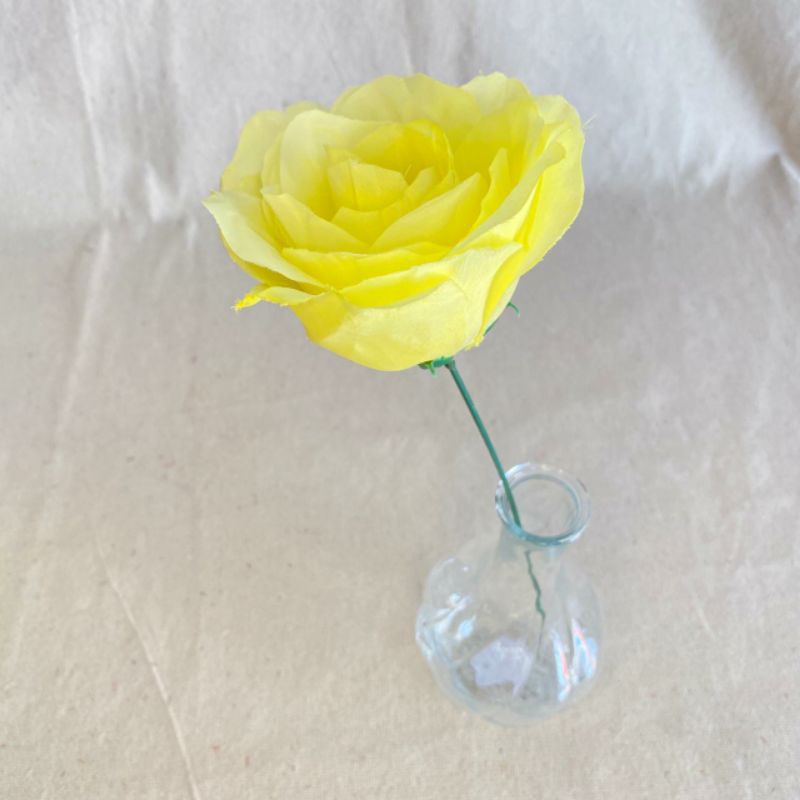 Bunga Artificial Rose Italy X1 (satuan) Bunga Artificial/Bunga Plastik/Bunga Dekorasi/Pernikahan-Kuning