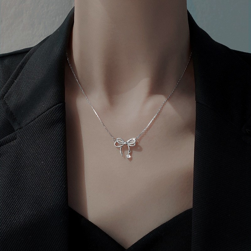 Kalung collarbone Aksen Pita Untuk Wanita