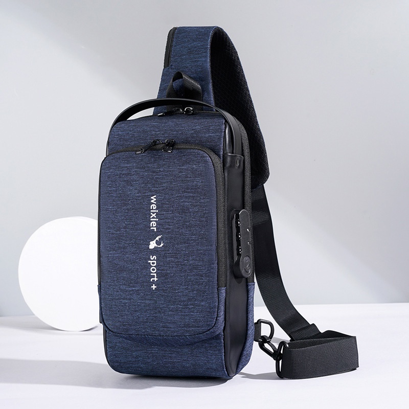 WEIXIER X302 Tas Selempang Pria Shoulder Bag USB Port Anti Maling WK-SBY