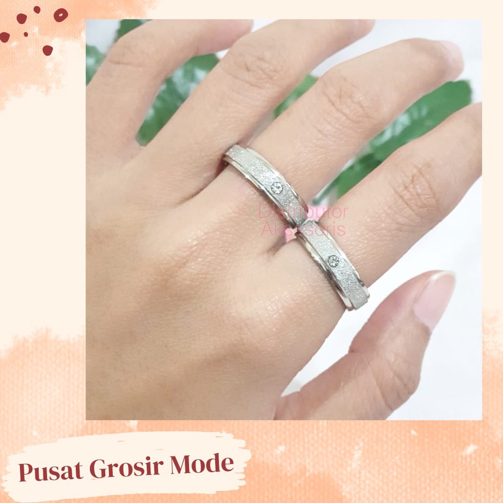 Cincin Couple Titanium ANTI KARAT SELAMANYA PGM CT04 SATUAN