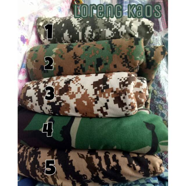 BAHAN KAIN LORENG KAOS / KAOS MOTIF LORENG DIGITAL ABRI TNI TENTARA AU AL KOPASUS METERAN (YARD)
