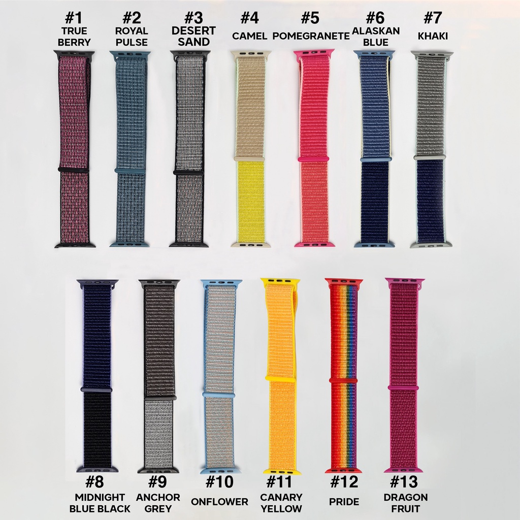 Strap untuk Apple watch series 1 2 3 4 5 6 7 8 9 ULTRA SE IWO HW 41 45 42 44 38 40mm Tali Jam Tangan Strap NYLON Sport Band iwatch