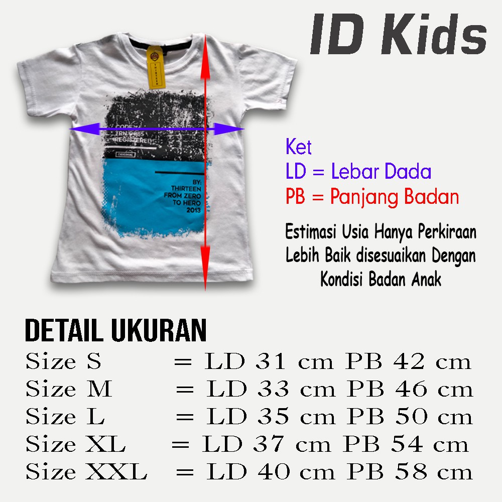 Kaos Anak Distro Thirteen Putih 102