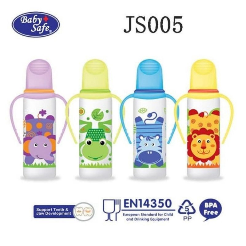 Baby Safe Feeding Bottle With Handle Botol Susu 250 ml (JS005)