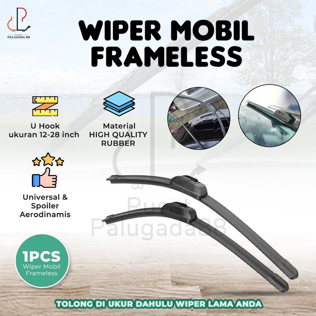 Wiper Blade Frameless Mobil Pisang Soft Lentur Kaitan U Hook Truk 1 PC 12 inch - 26 inch Soft Wiper Full Karet Banana Universal