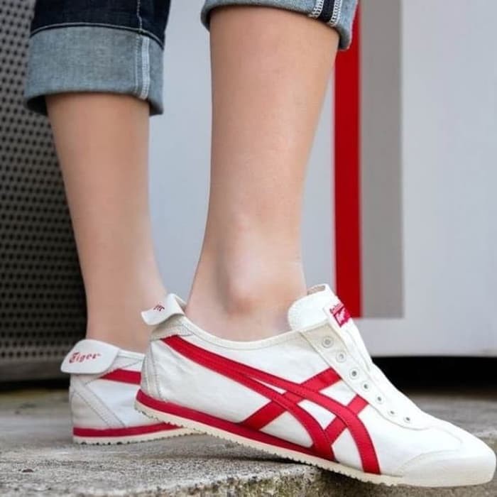Diskon Onitsuka Tiger Slipon " White Red " Premium Original