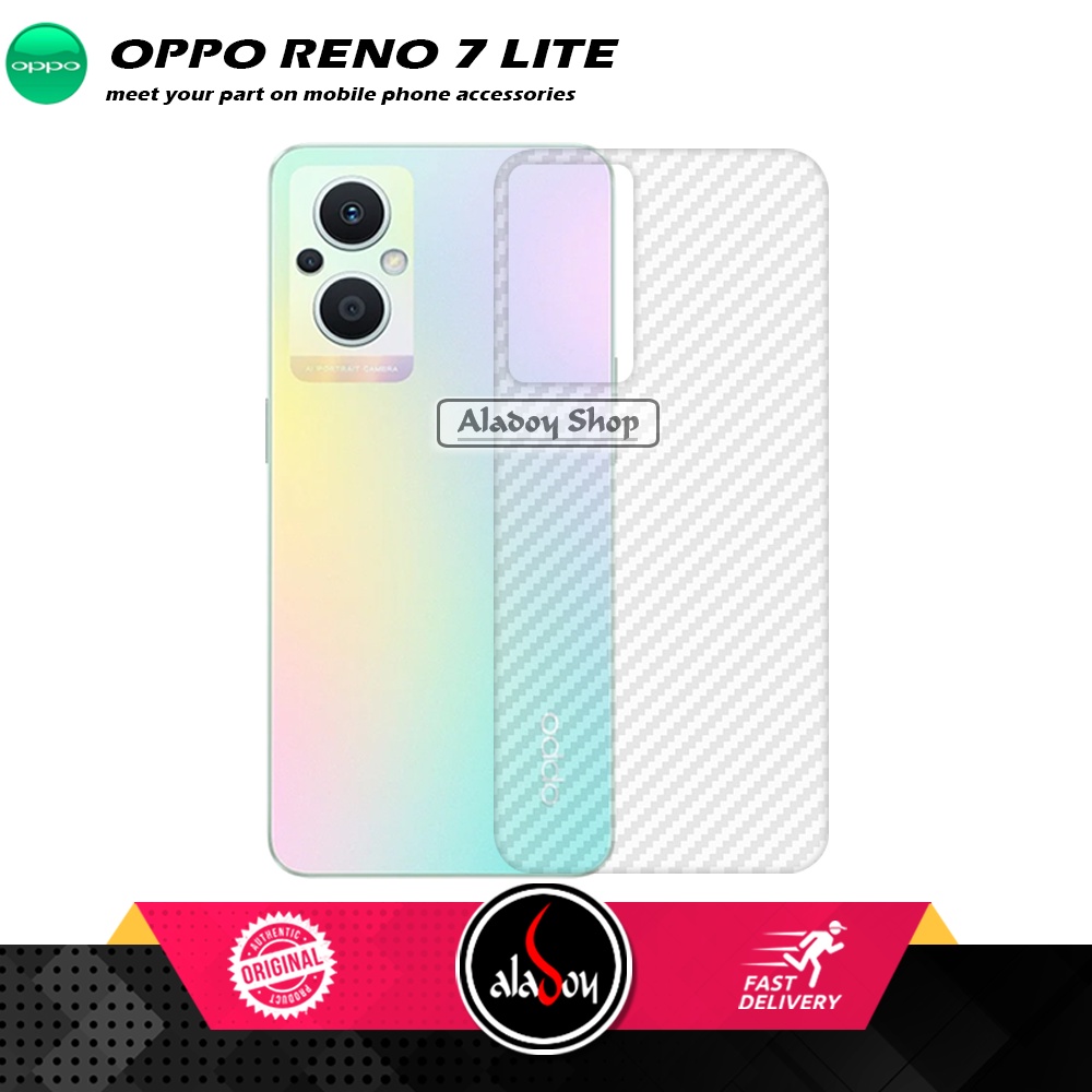 PAKET 2 IN 1 Tempered Glass Layar Reno 7 Lite + Skin Carbon Film 3D