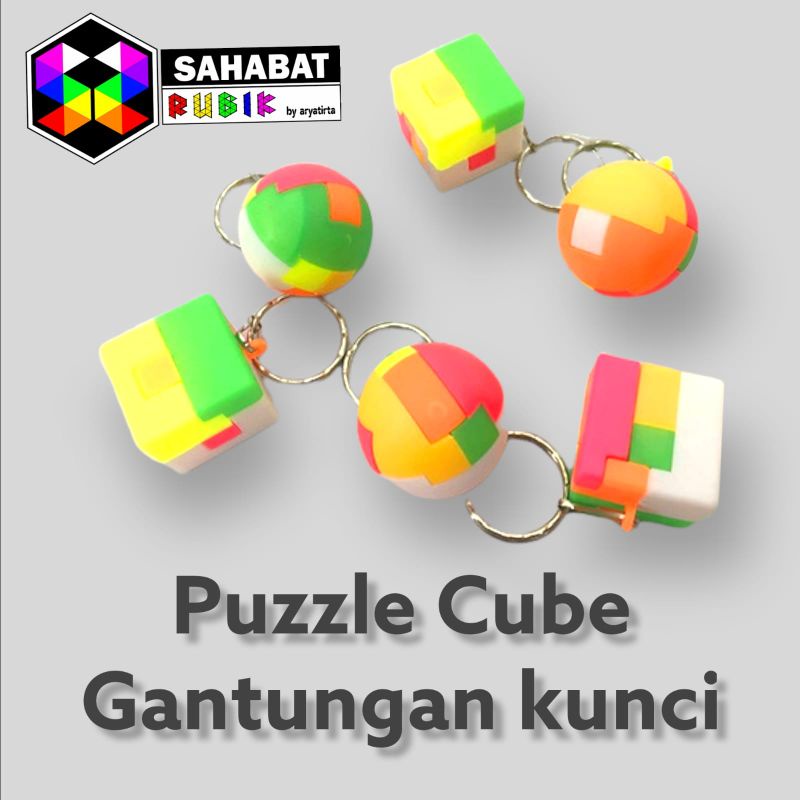 Rubik Tetris - Puzzle Cube - cube Puzzle Gantungan Kunci