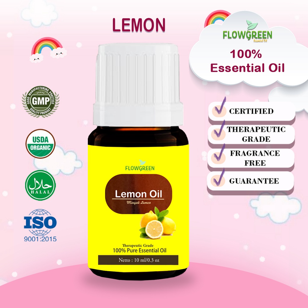 FLOWGREEN LEMON ESSENTIAL OIL MINYAK ESSENSIAL ATISIRI AROMA TERAPI DIFFUSER HUMIDIFIER OIL