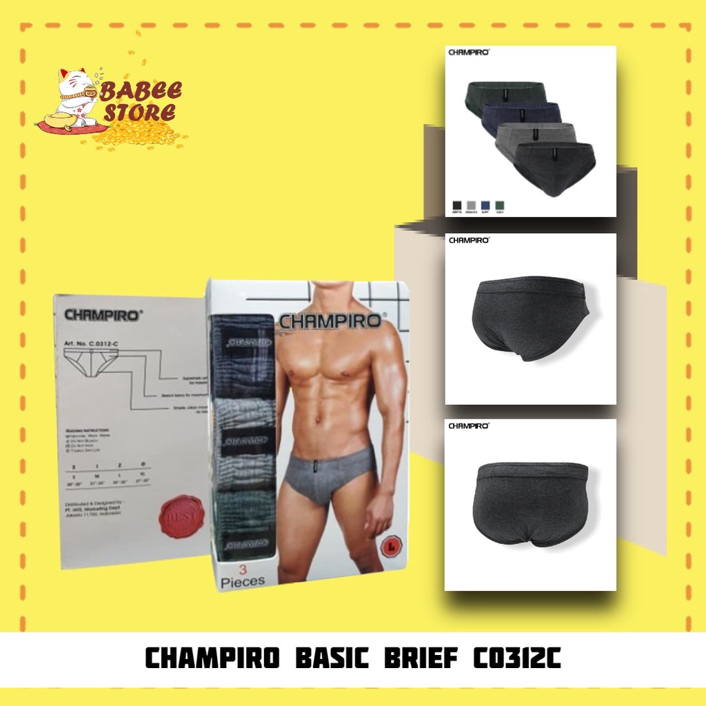 BABEE - CELANA DALAM PRIA CHAMPIRO BASIC BRIEF C0312C / CD PRIA / PAKAIAN DALAM PRIA / BOXER PRIA