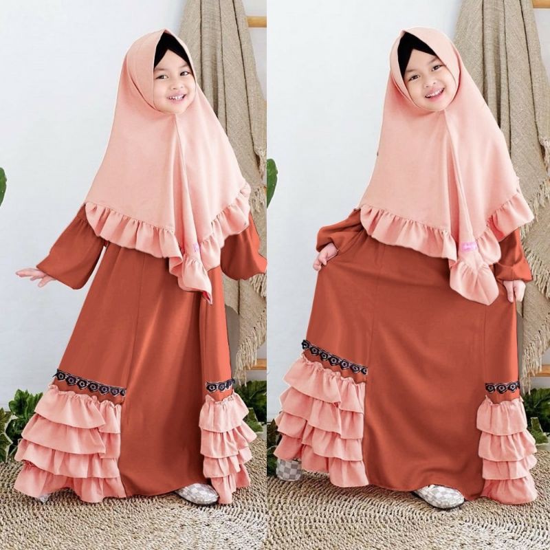 BAJU GAMIS ANAK PEREMPUAN 6-8THN AQILLA SYARI - UK